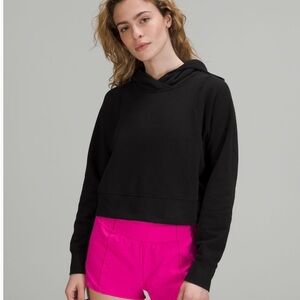 Lululemon Loungeful Cropped Hoodie BLK
